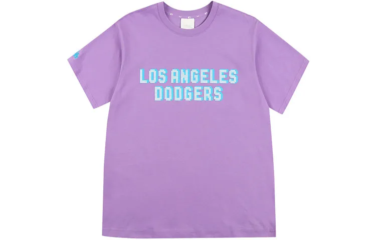 MLB T-Shirts Unisex Purple Crew Neck Moderate Straight Fit