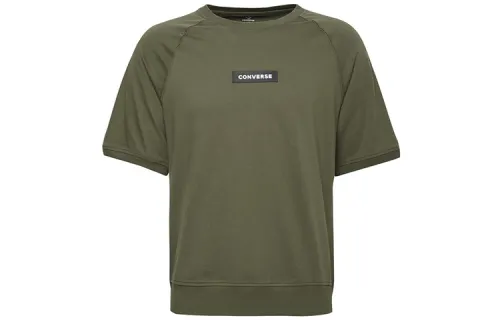 Converse T Shirts Men's Green Crew Neck Moderate Straight Fit
