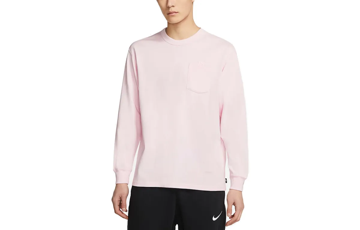 Nike T-Shirts Men's Foam Pink Crew Neck Moderate Straight Fit