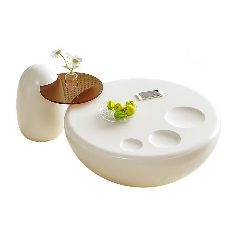 Jingshan Baisui Italian minimalist Nordic cream style cat claw coffee table modern simple small apartment living room light luxury coffee table combination