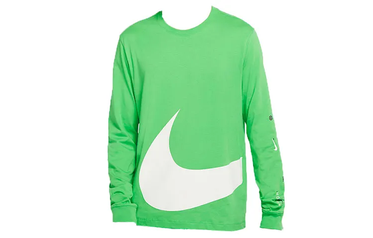 Nike T-Shirts Men's Light Green Crew Neck Moderate Straight Fit