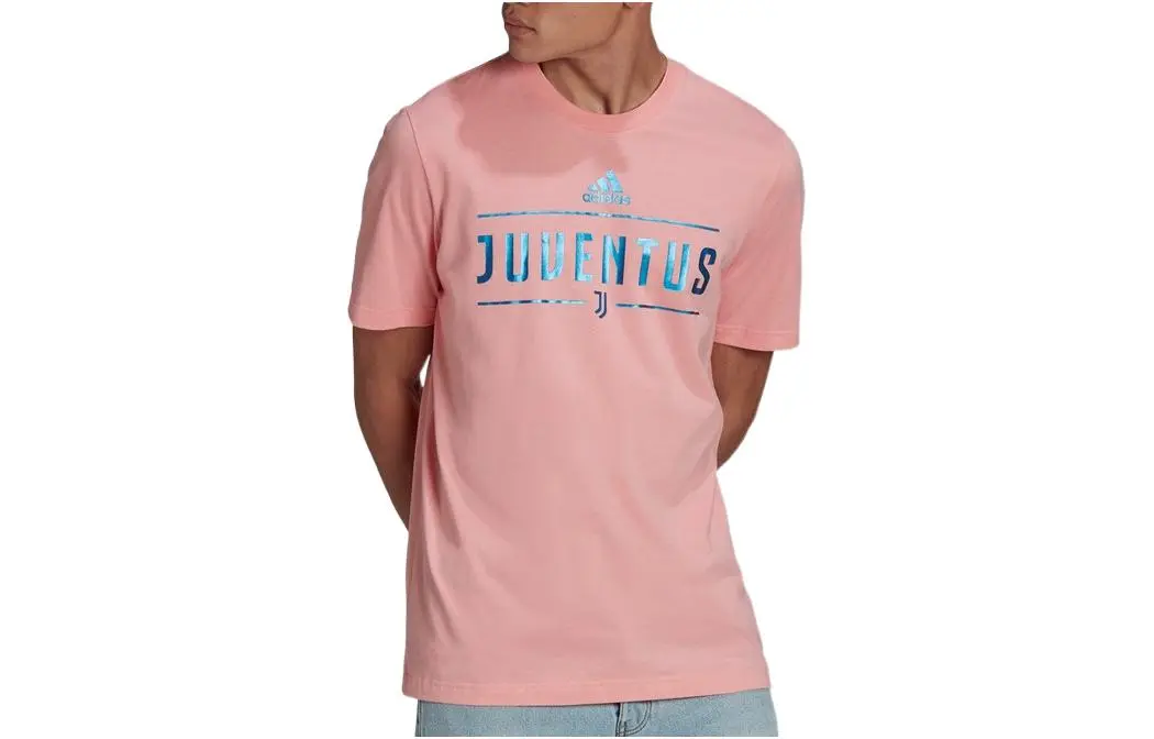 Adidas T-Shirts Men's Pink Crew Neck Moderate Straight Fit