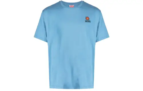 KENZO Boke Flower Series T Shirts Men's Cyan Crew Neck