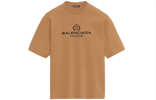 Balenciaga T Shirt Regular Fit Men's Beige Yellow