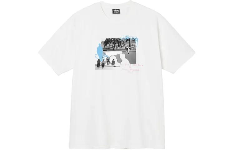 Stussy T Shirts Unisex White Crew Neck Moderate Straight Fit