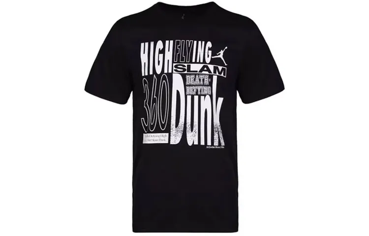 Jordan AIRTIST T-Shirts Men's Black Crew Neck Moderate Straight Fit