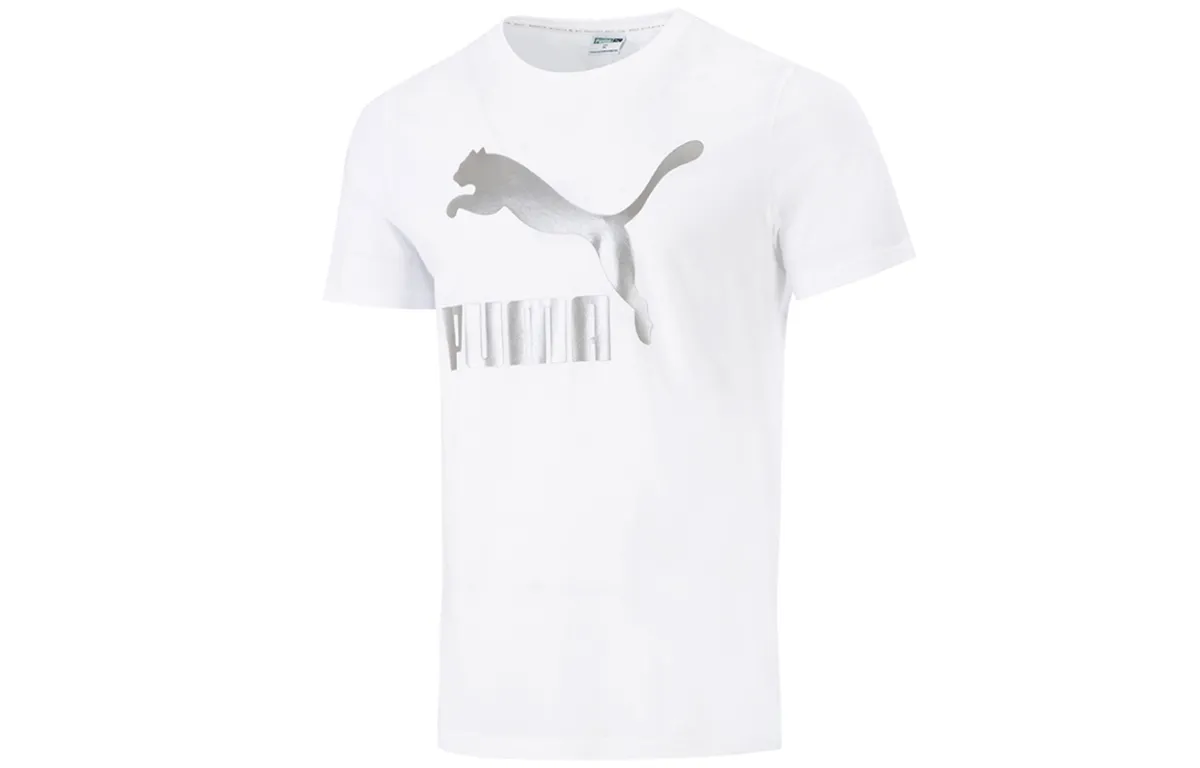 PUMA Ultraspun T-Shirts Men's White Crew Neck Moderate Straight Fit