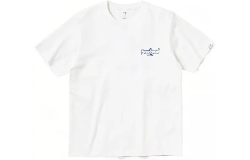 UNIQLO T Shirts Unisex White Crew Neck Moderate