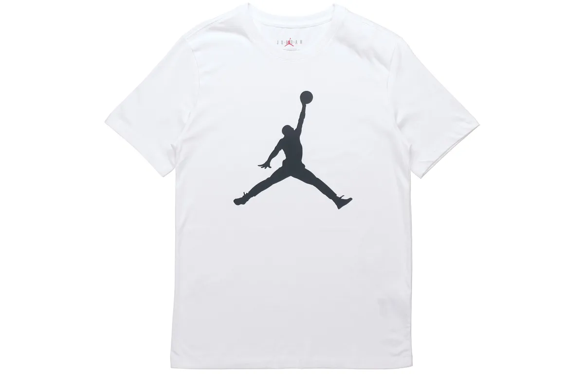 Jordan Jumpman T-Shirts Men's White Crew Neck Moderate Straight Fit