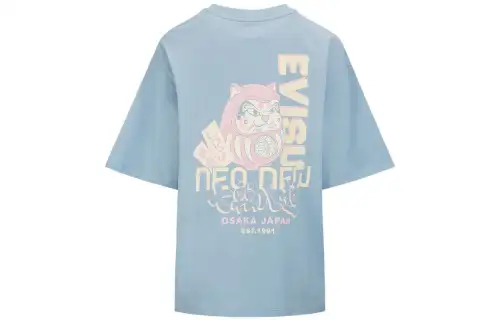 EVISU T Shirts Unisex Crew Neck Moderate Straight Fit