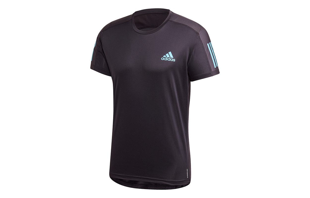 Adidas Set in Sleeve Running T Shirt Men’s Black