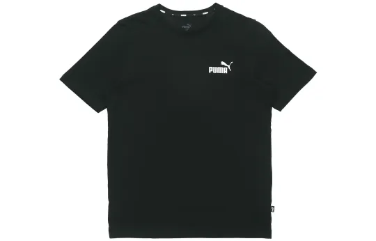 PUMA T Shirts Men's Black Crew Neck Moderate Straight Fit