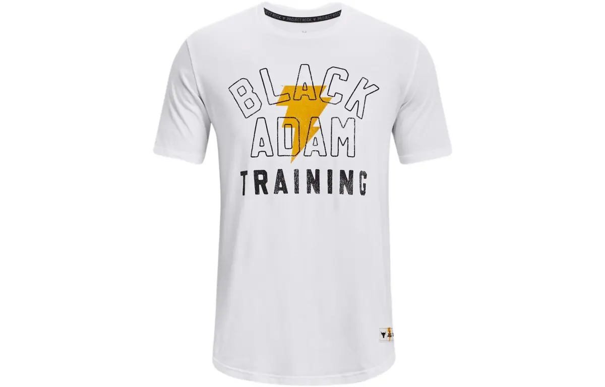Under Armour Project Rock Drop Shoulder Sleeve T Shirt Men's White
