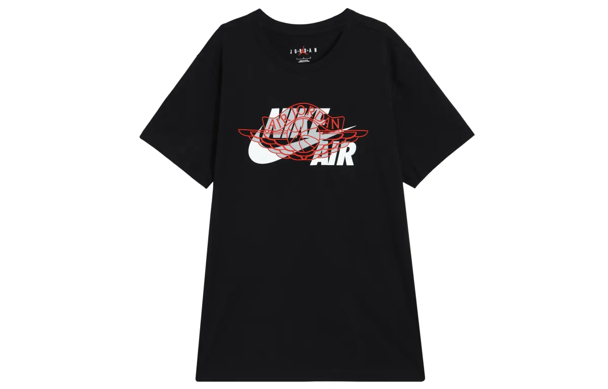 Jordan T-Shirts Men's Black Crew Neck Moderate Straight Fit