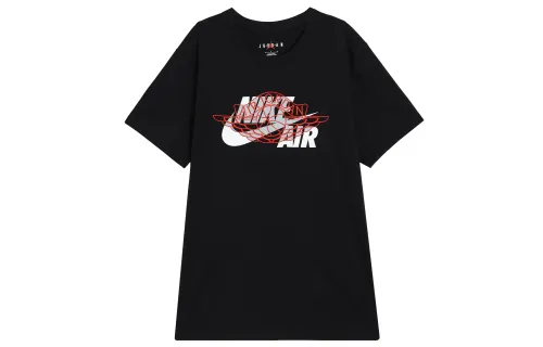 Jordan T Shirts Men's Black Crew Neck Moderate Straight Fit