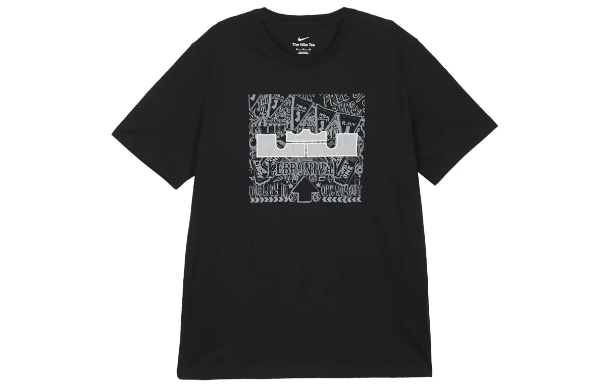 Nike T-Shirts Men's Black Crew Neck Moderate