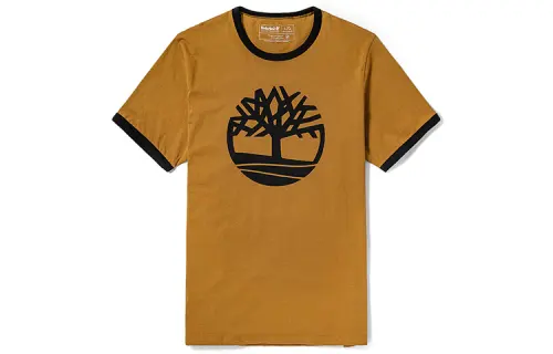 Timberland T Shirts Men's Wheat Crew Neck Moderate Straight Fit