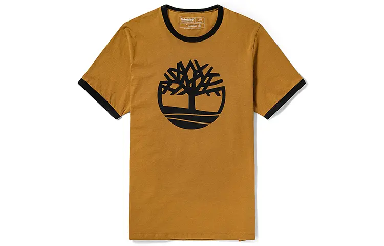 Timberland T Shirts Men's Wheat Crew Neck Moderate Straight Fit