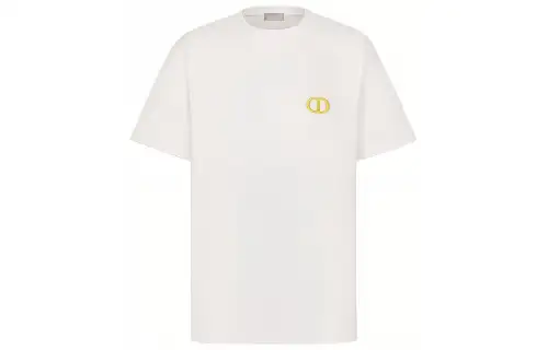 DIOR Quarterly New Products T Shirts Men's White Crew Neck Moderate Straight Fit