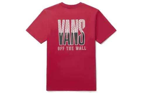 Vans Drop Shoulder Sleeve T Shirt Unisex Red