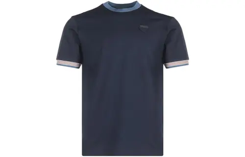 PRADA T Shirts Men's Navy Crew Neck Moderate Straight Fit