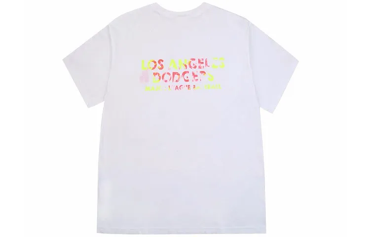 MLB T-Shirts Unisex White Crew Neck Moderate Straight Fit