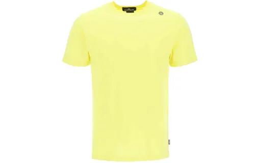 STONE ISLAND T Shirts Men's Yellow Crew Neck Moderate Straight Fit