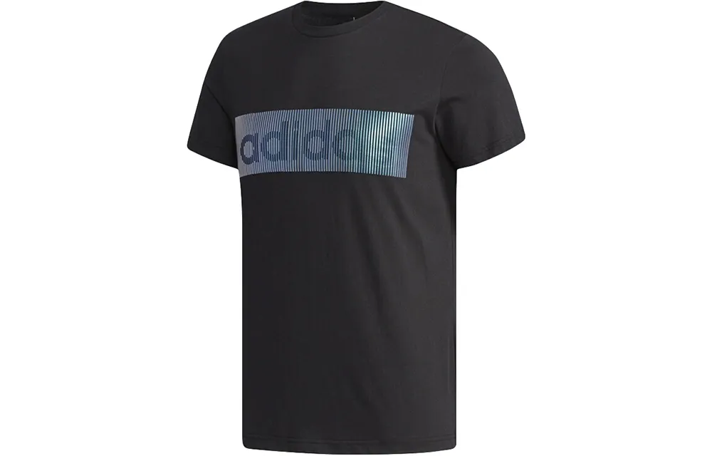 Adidas T-Shirts Men's Black Crew Neck Moderate Straight Fit