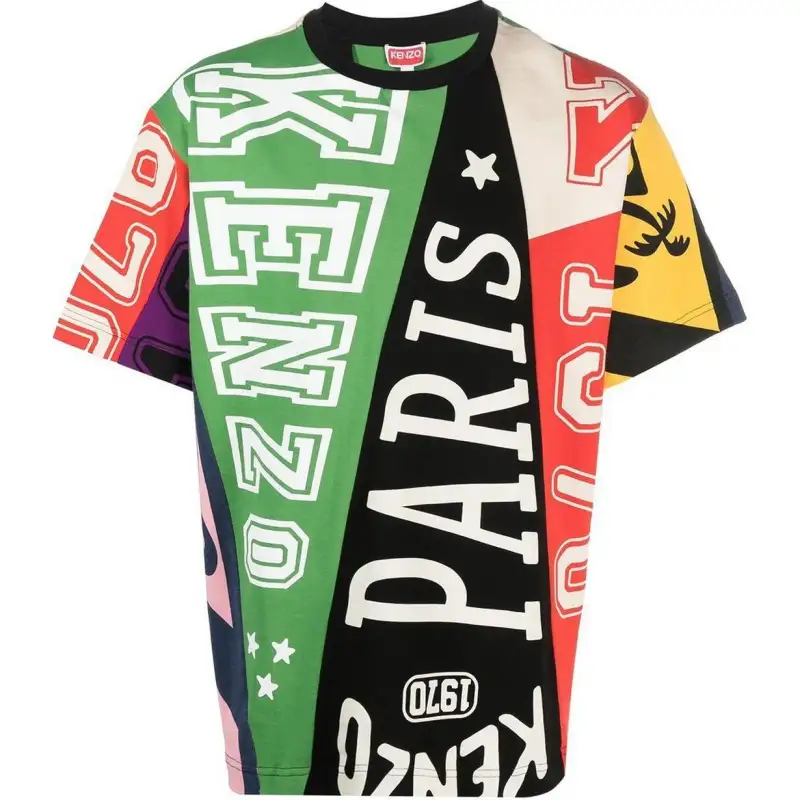 KENZO All Over Logo Printed Crewneck T Shirt