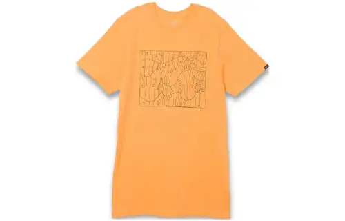 Vans T Shirts Men's Yellow Crew Neck Moderate Straight Fit