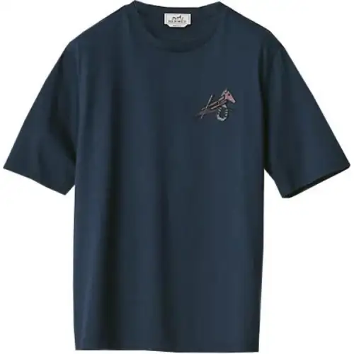 HERMES SS22 T Shirt Men's Ink Blue