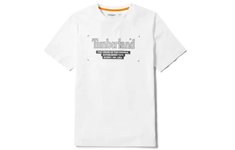 Timberland T Shirts Men's White Crew Neck Moderate Straight Fit