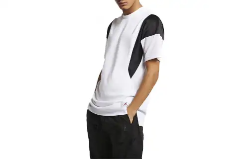 Jordan T Shirts Men's White Crew Neck Moderate Straight Fit