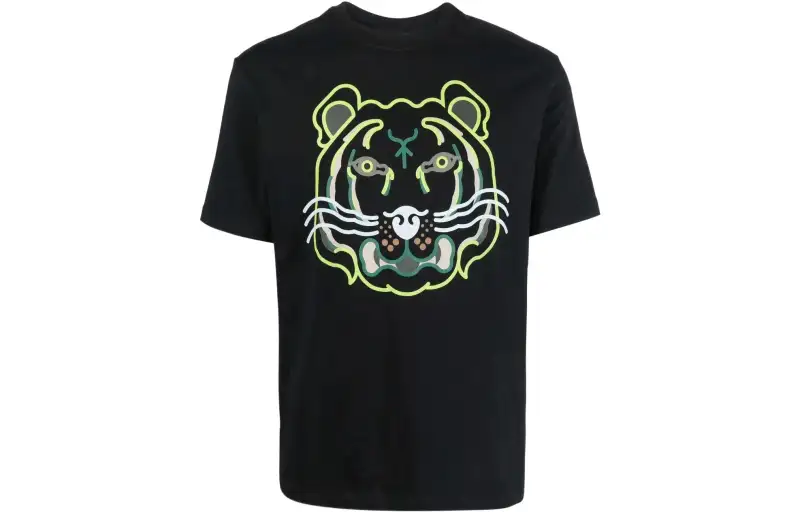 KENZO T Shirts Men's Black Crew Neck Moderate Straight Fit