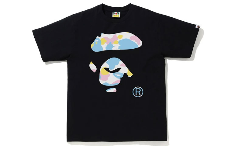 Bape New Multi Camo Ape Face Tee