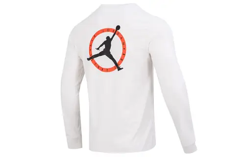 Jordan As M J Flt Mvp Ls Crew T Shirts Men's White Crew Neck Moderate Straight Fit