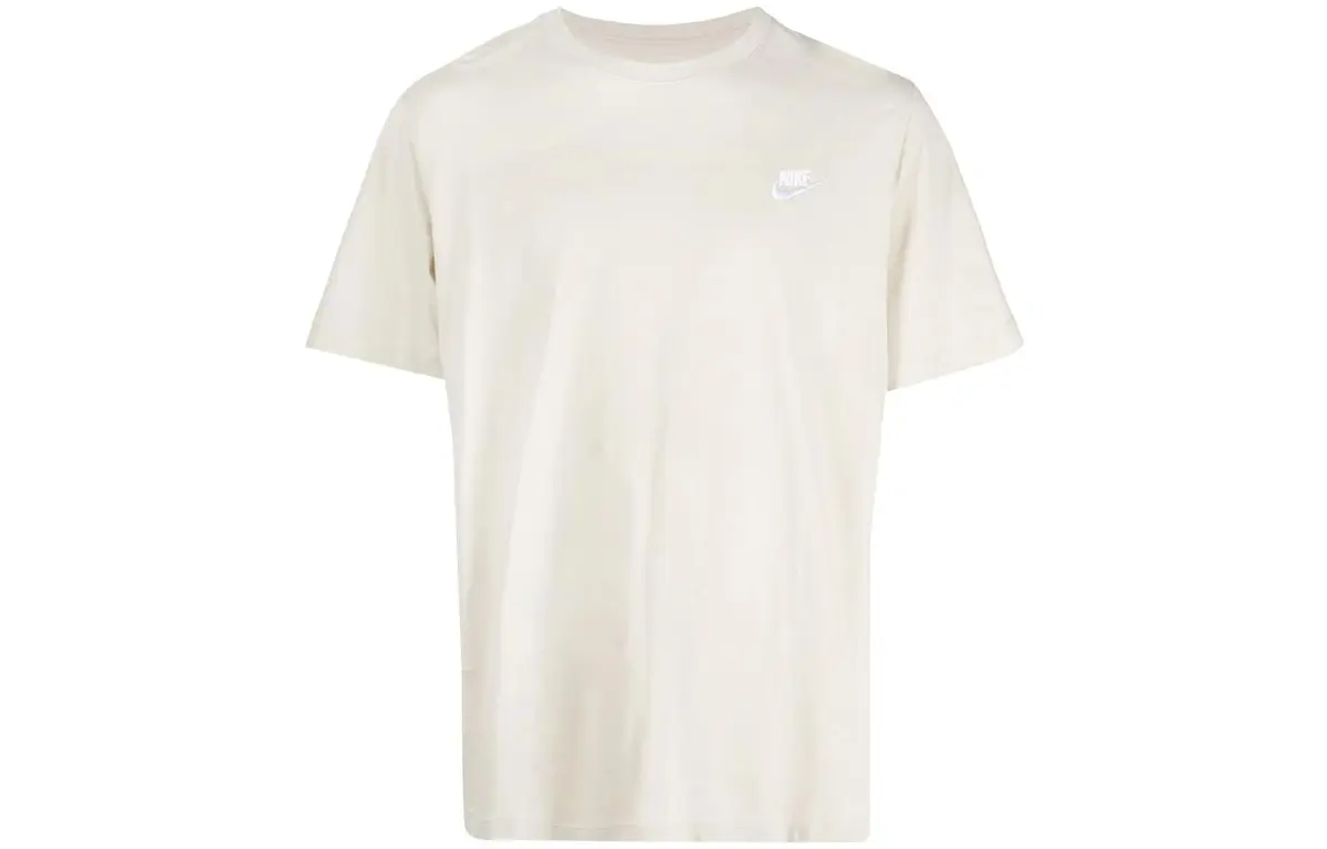 Nike T-Shirts Men's Beige Crew Neck Moderate Straight Fit