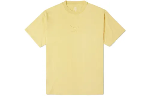 Converse T Shirts Men's Yellow Crew Neck Moderate Straight Fit