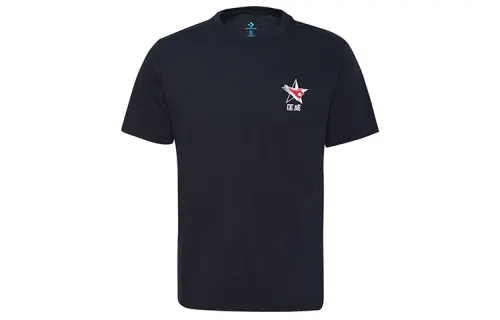 Converse T Shirts Men's Black Crew Neck Moderate Straight Fit