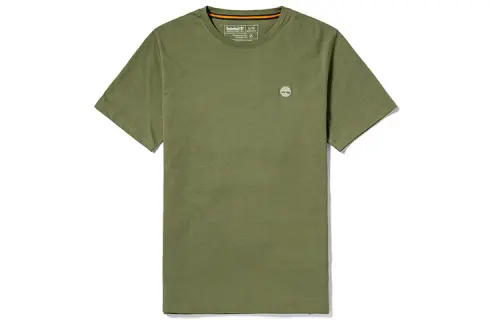 Timberland T Shirts Men's Kassel Green Crew Neck Moderate Straight Fit