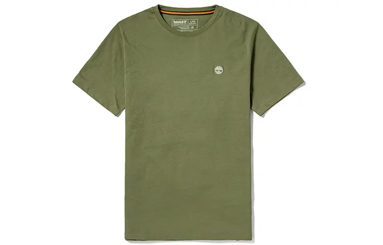 Timberland T Shirts Men's Kassel Green Crew Neck Moderate Straight Fit