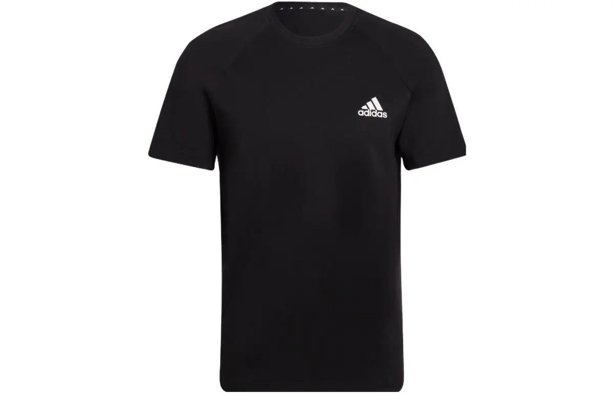 Adidas Day T-Shirts Men's Black Crew Neck Moderate Straight Fit