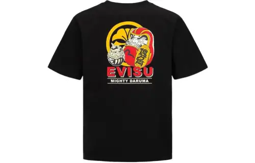 EVISU T Shirts Men's Crew Neck Moderate Straight Fit