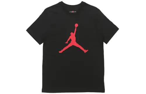 Jordan Jumpman T Shirts Men's Black Crew Neck Moderate Straight Fit
