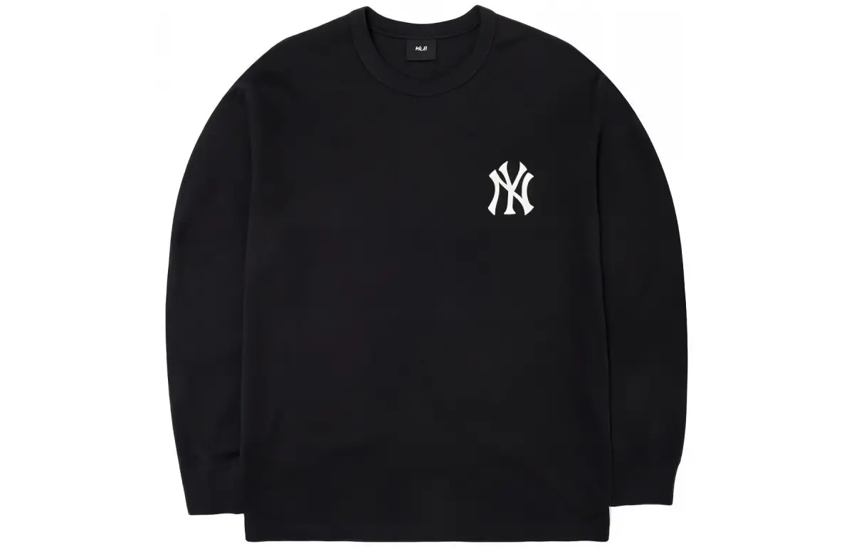 MLB Basic Logo T-Shirts Unisex Black Crew Neck Moderate Straight Fit
