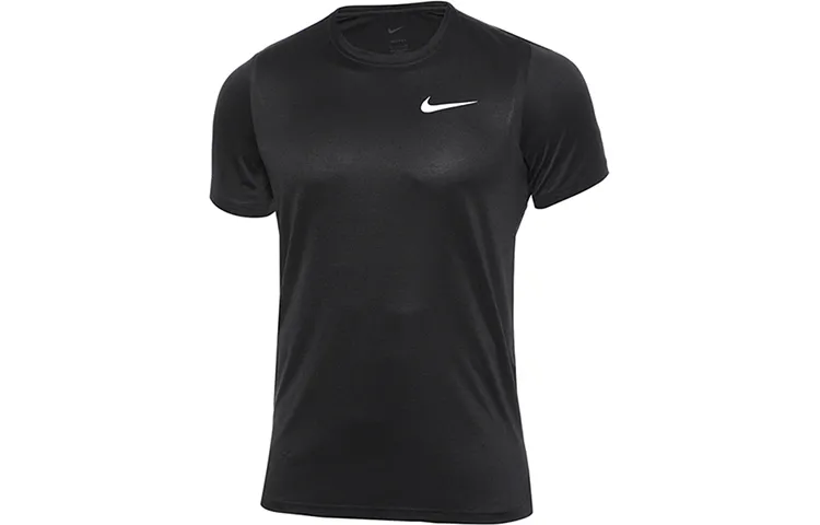 Nike T-Shirts Men's Black Crew Neck Moderate Straight Fit