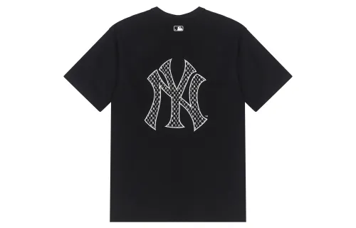 MLB Old Flower T Shirts Unisex Black Crew Neck Moderate Straight Fit