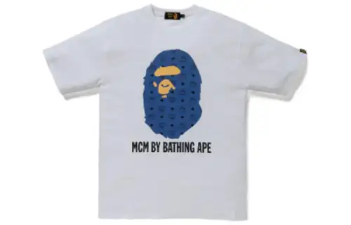 A BATHING APE x MCM/, Ape Head Series T Shirt Men's White