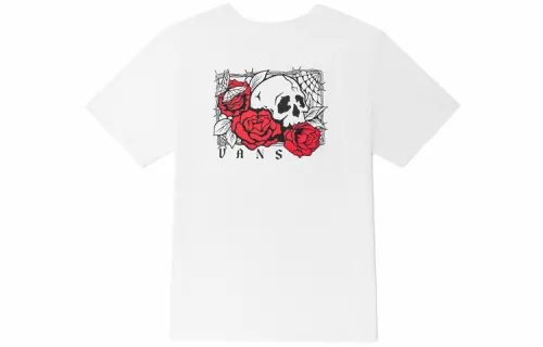 Vans T Shirts Unisex White Crew Neck Moderate Straight Fit