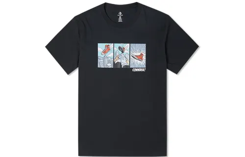 Converse Comic Chuck T Shirts Men's Black Crew Neck Moderate Straight Fit